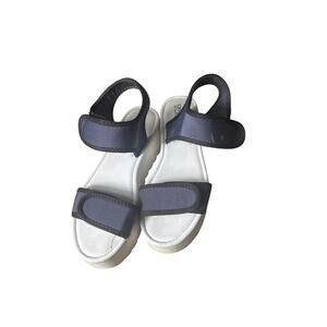 Twoobs Navy White Platform Sandals Sz 38